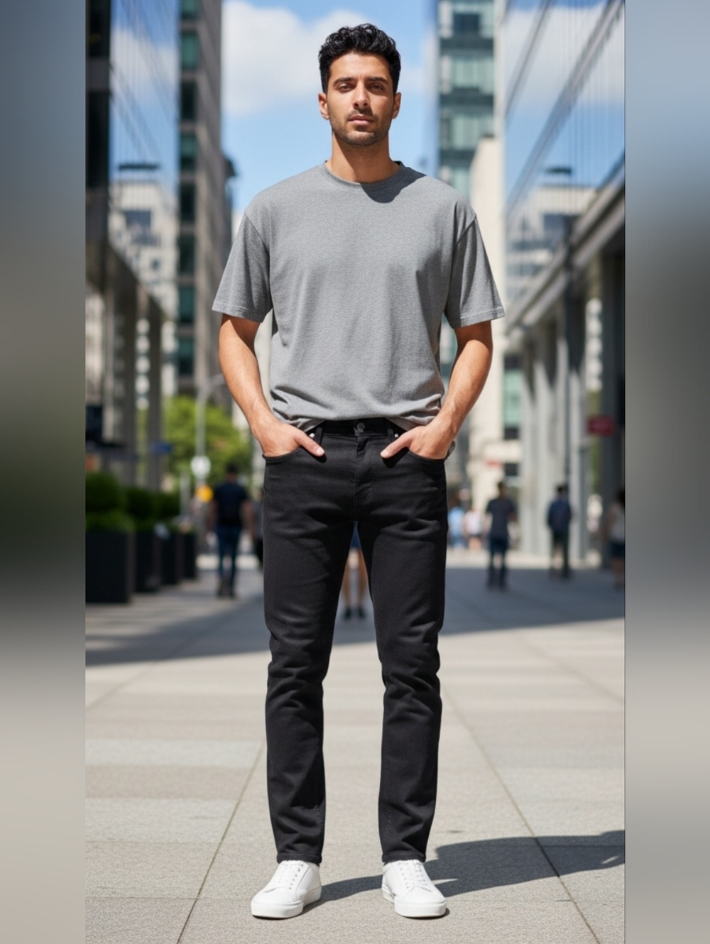 Gucci Men's Navy Blue Slim Straight Jeans